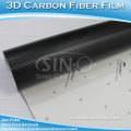 High Quality Air Free Matt Black Carbon Fiber 3D Auto Stickers